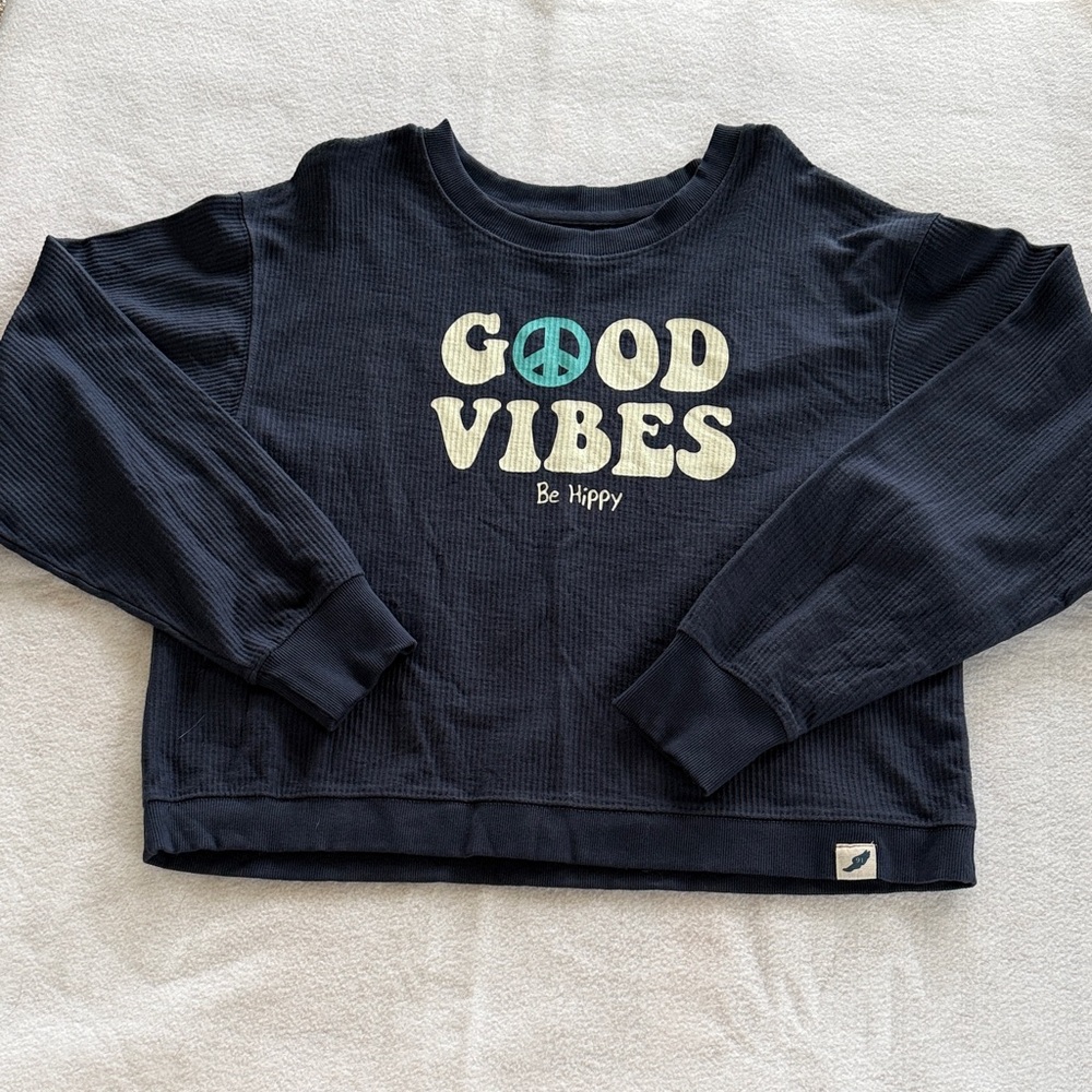 Be Hippy good vibes cropped sweatshirt.  Like new